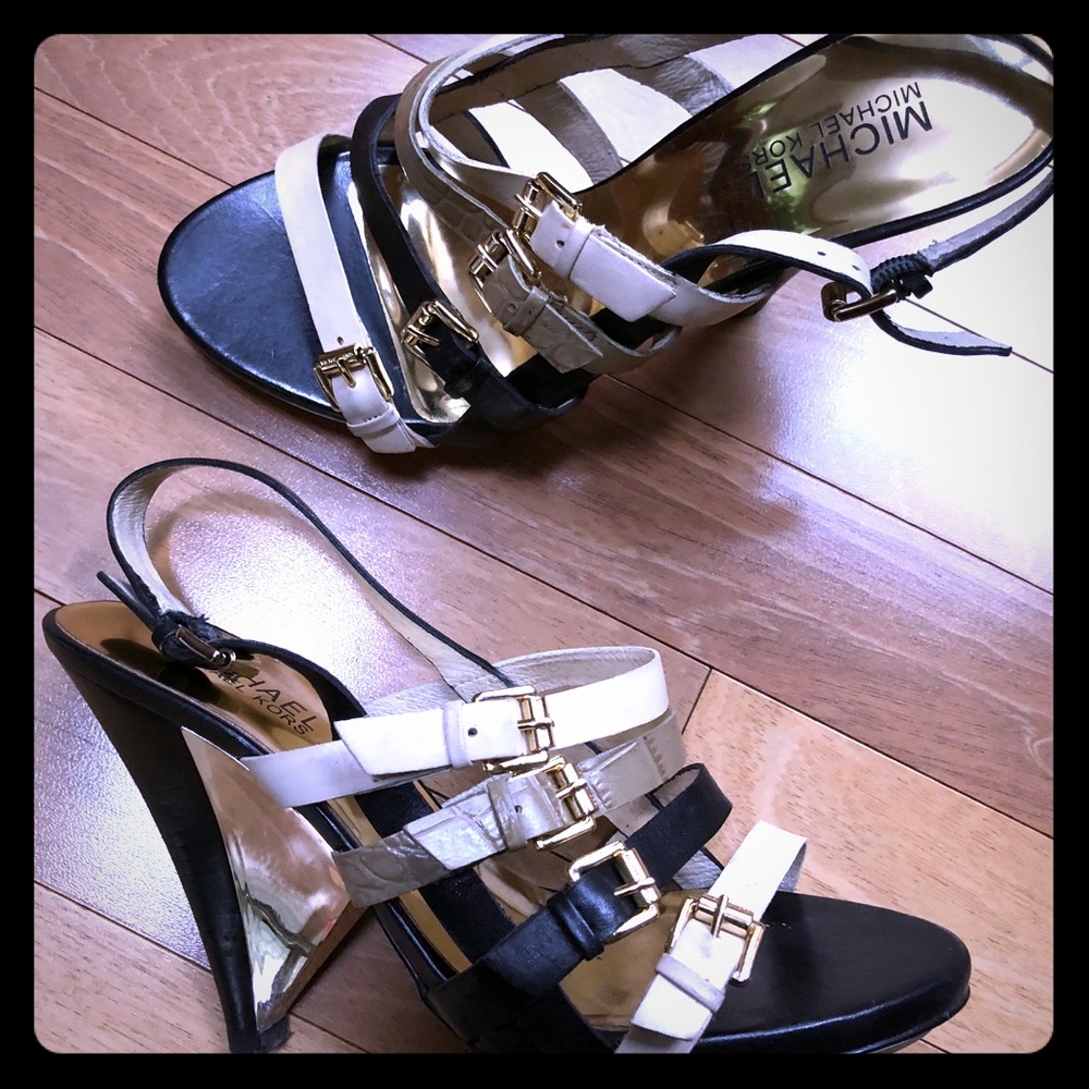 Michael by Michael Kors Wedge metallic heels